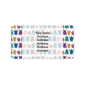 Kawaii Rainbow Alien Monsters Pattern Adressaufkleber (Vorne)