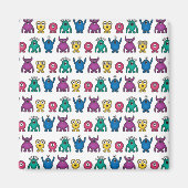 Kawaii Rainbow Alien Monsters Pattern Magnet (Vorne)