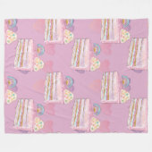 Kawaii Rainbow Cake Pattern - Pastel Lila Fleecedecke (Vorderseite (Horizontal))