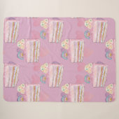 Kawaii Rainbow Cake Pattern - Pastel Lila Sherpadecke (Vorderseite (Horizontal))