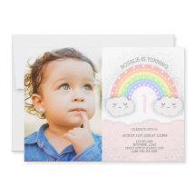 Kawaii Rainbow & Clouds Girl Birthday Foto