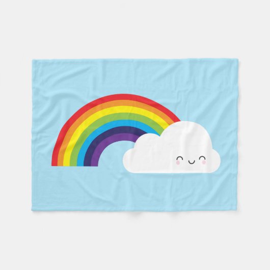 Kawaii Rainbow Fleecedecke (Vorderseite (Horizontal))