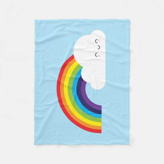 Kawaii Rainbow Fleecedecke (Vorderseite)