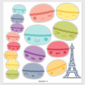Kawaii Rainbow gestapelte Macarons Aufkleber (Blatt)