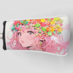 Kawaii Rainbow Pastel Candy Mushroom Anime Girl Golf Headcover