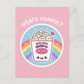 Kawaii Rainbow Popcorn Postkarte (Vorderseite)