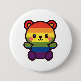 Kawaii Rainbow Teddy - Ein Niedlicher LGBTQ+-Prix- Button