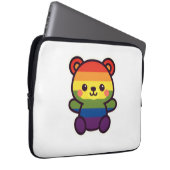 Kawaii Rainbow Teddy - Ein Niedlicher LGBTQ+-Prix- Laptopschutzhülle (Vorne Rechts)