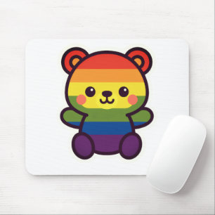 Kawaii Rainbow Teddy - Ein Niedlicher LGBTQ+-Prix- Mousepad