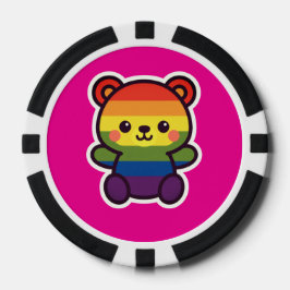 Kawaii Rainbow Teddy - Ein Niedlicher LGBTQ+-Prix- Pokerchips