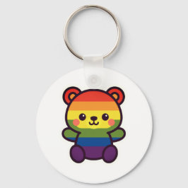 Kawaii Rainbow Teddy - Ein Niedlicher LGBTQ+-Prix- Schlüsselanhänger