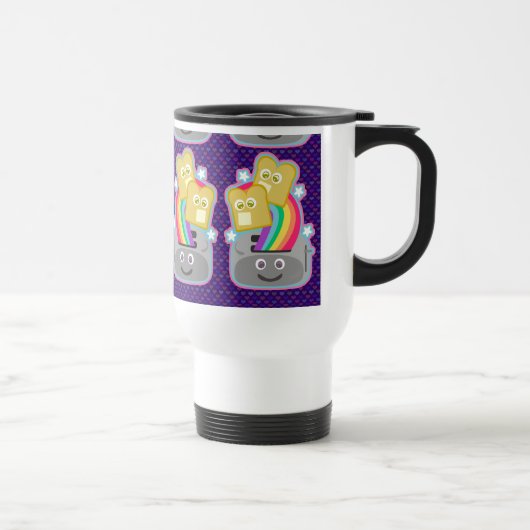 Kawaii Rainbow Toast Charakter Spaß Frühstück Reisebecher (Rechts)