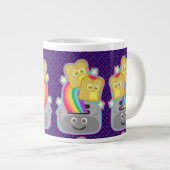 Kawaii Rainbow Toast Pattern Jumbo-Tasse (Vorderseite Rechts)