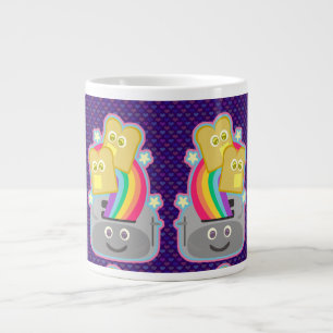 Kawaii Rainbow Toast Pattern Jumbo-Tasse