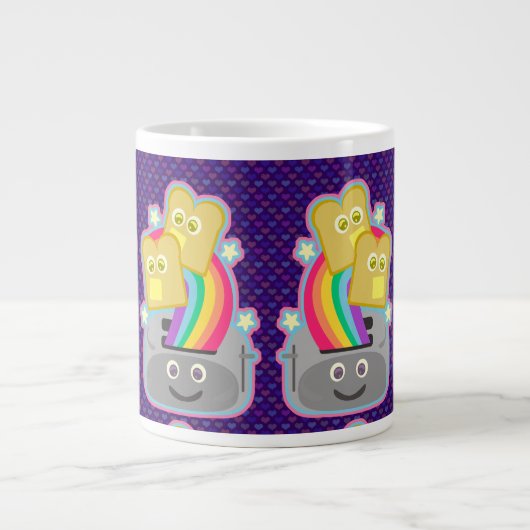 Kawaii Rainbow Toast Pattern Jumbo-Tasse (Vorderseite)
