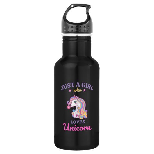 Kawaii Rainbow Unicorn Magical Colorful Edelstahlflasche (Vorderseite)