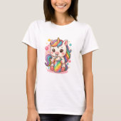 Kawaii Rainbow Unicorn Smoothie - Niedliche Pastel T-Shirt (Vorderseite)
