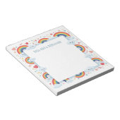Kawaii Rainbows Personalisiert Mitzvah Notes Notep Notizblock (angewinkelt)