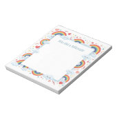 Kawaii Rainbows Personalisiert Mitzvah Notes Notep Notizblock (Rotiert)