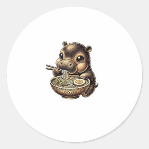 Kawaii Ramen Anime Vintag Kawaii Moo Deng Japanes Runder Aufkleber