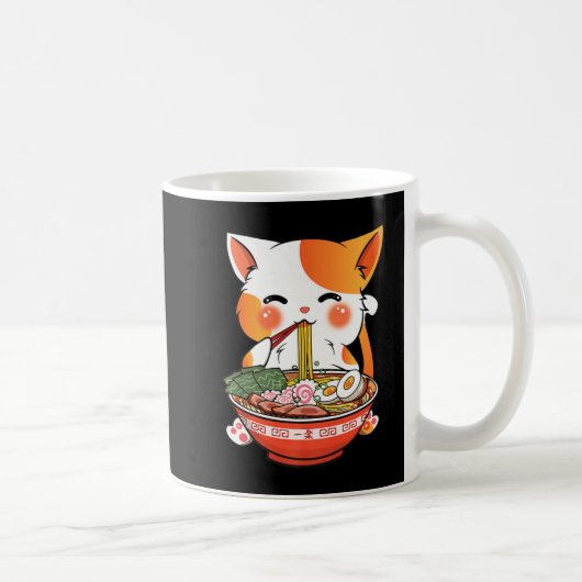 Kawaii Ramen Cat Anime Japanese Food Girls Officia Kaffeetasse (Rechts)