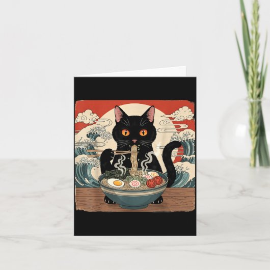Kawaii Ramen Cat Anime Japanese Noodles Food Wave  Karte (Vorderseite)