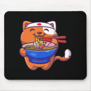 Kawaii Ramen Cat Anime japanische Mädchen Teenage Mousepad
