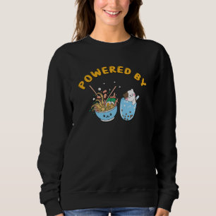 Kawaii Ramen & Cat Design Powered Ramen and Cat Sweatshirt