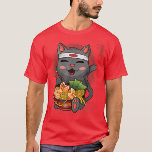 Kawaii Ramen Cat, Japanischer Neko Noodle Funny An T-Shirt