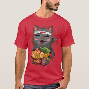 Kawaii Ramen Cat, Japanischer Neko Noodle Funny An T-Shirt