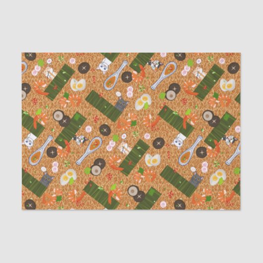 Kawaii Ramen Cats Seidenpapier (Vorderseite)
