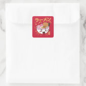 kawaii RAMEN Imitate Canvas Print Quadratischer Aufkleber (Tasche)