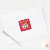 kawaii RAMEN Imitate Canvas Print Quadratischer Aufkleber (Umschlag)