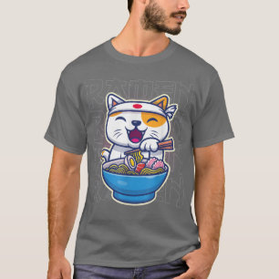 Kawaii Ramen Japanisch Anime Noodles Niedliche Kat T-Shirt