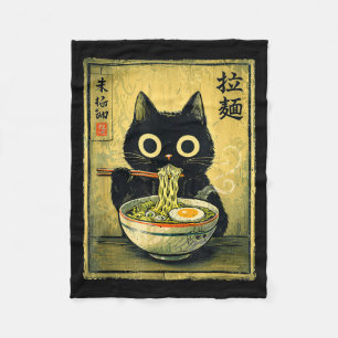 Kawaii Ramen-Katze vintage japanisch lustig retro  Fleecedecke