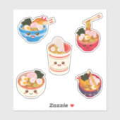Kawaii Ramen Noodles Combo Pack Aufkleber (Blatt)