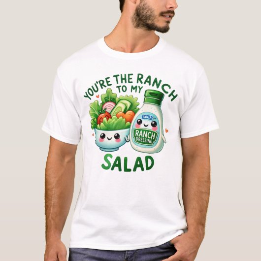 Kawaii Ranch Dressing and Salad Art T-Shirt (Vorderseite)