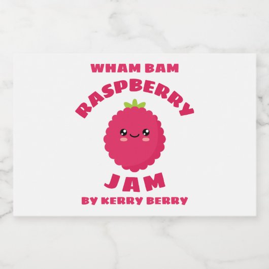 Kawaii Raspberry Jam Lebensmitteletikett (Einzelnes Label)