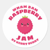 Kawaii Raspberry Jam Runder Aufkleber (Vorderseite)