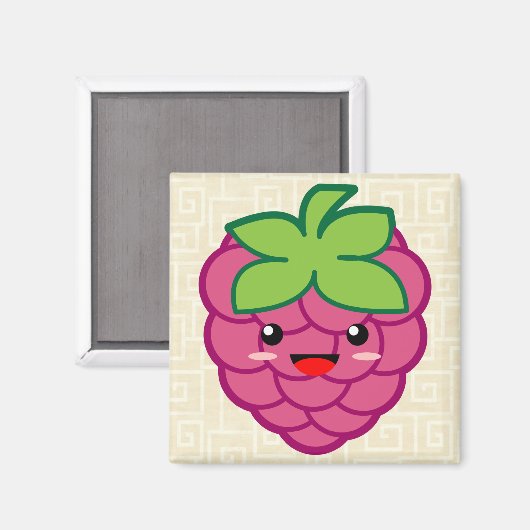 Kawaii Raspberry Magnet (Vorderseite/Rückseite)