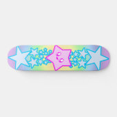 Kawaii Rave-glückliche Sterne Skateboard (Horizontal)