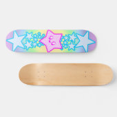 Kawaii Rave-glückliche Sterne Skateboard (Horizontal)