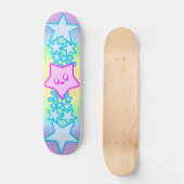 Kawaii Rave-glückliche Sterne Skateboard (Vorderseite)
