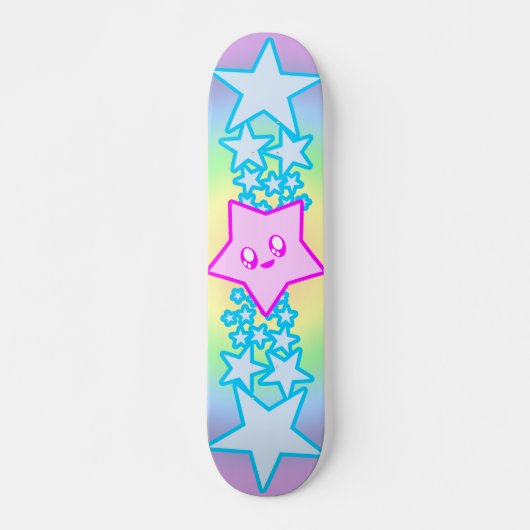 Kawaii Rave-glückliche Sterne Skateboard (Vorne)
