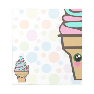 Kawaii Rave Ice Cream Dots Notizblock