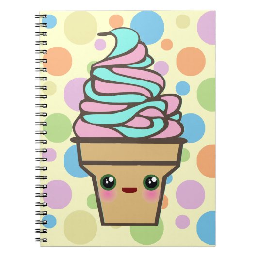 Kawaii Rave Ice Creme Cone Notizblock (Vorderseite)