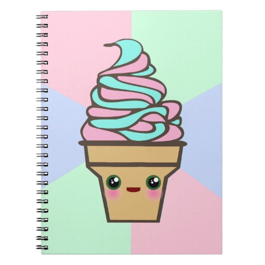 Kawaii Rave Ice Creme Cone Notizblock (Vorderseite)