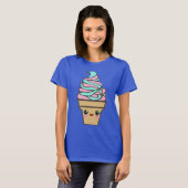 Kawaii Rave Ice Creme Cone Rainbow Gefärbte Krawat T-Shirt (Vorne ganz)