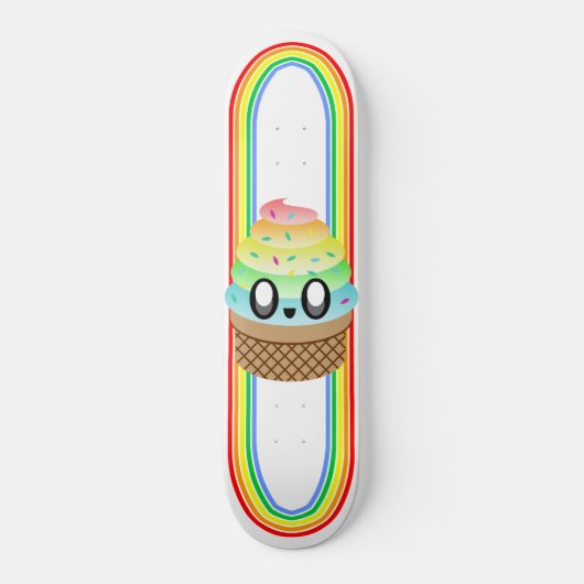 Kawaii Rave Ice Creme Cone Skateboard (Vorderseite)