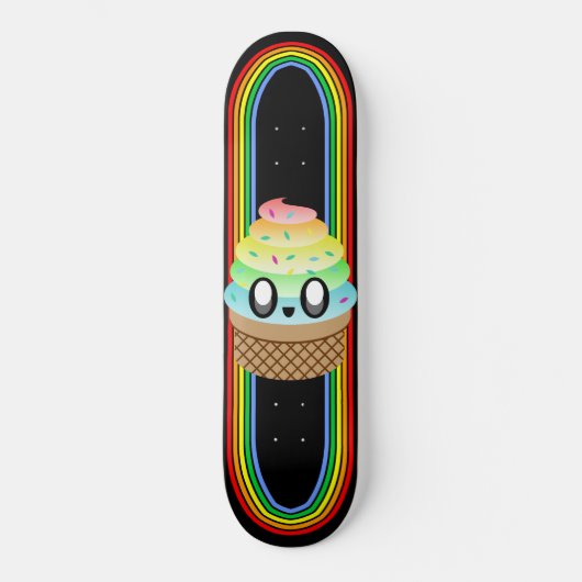 Kawaii Rave Ice Creme Cone Skateboard (Vorderseite)